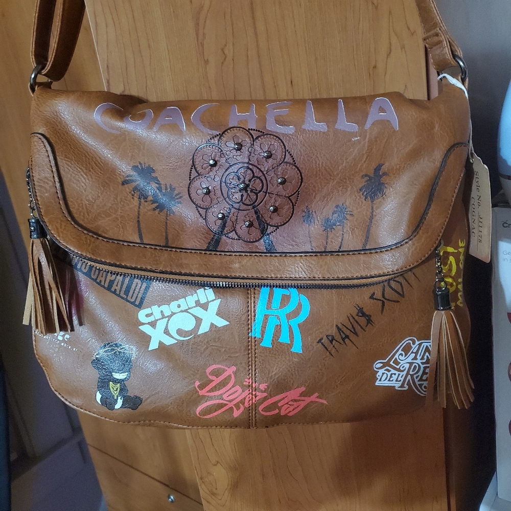 Hand painted Coachella  Bohemian bag